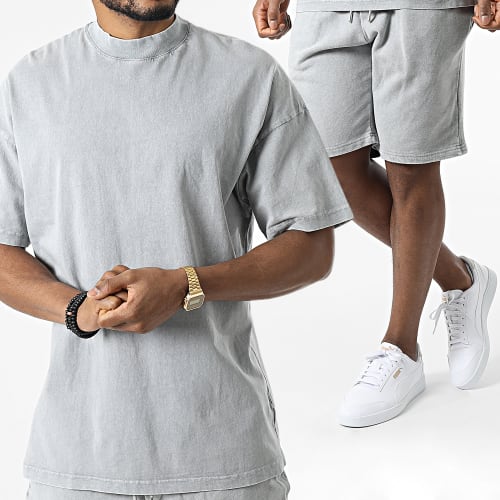Ensemble Tee Shirt Et Short Jogging LL635 Gris