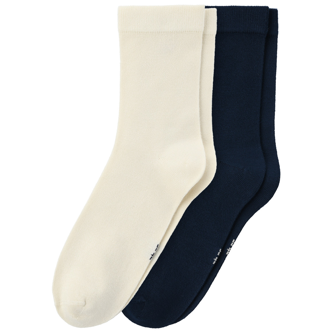 Gina Benotti 2 Paar Damen Soft-Socken mit Herz-Motiv dunkelblau / weiss