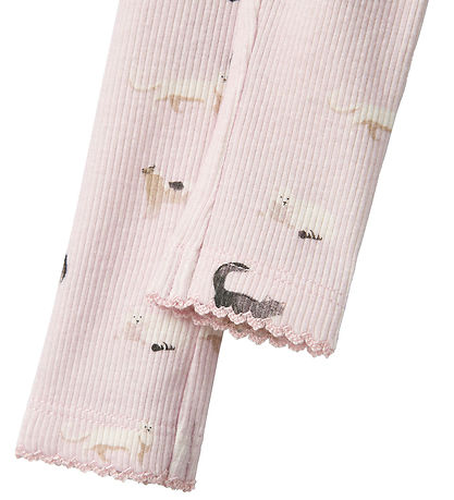 Name It Leggings - Rib - NbfBrigit - Light Lilac m. Katzen