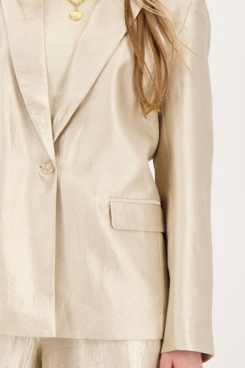 Beige blazer satijnen look