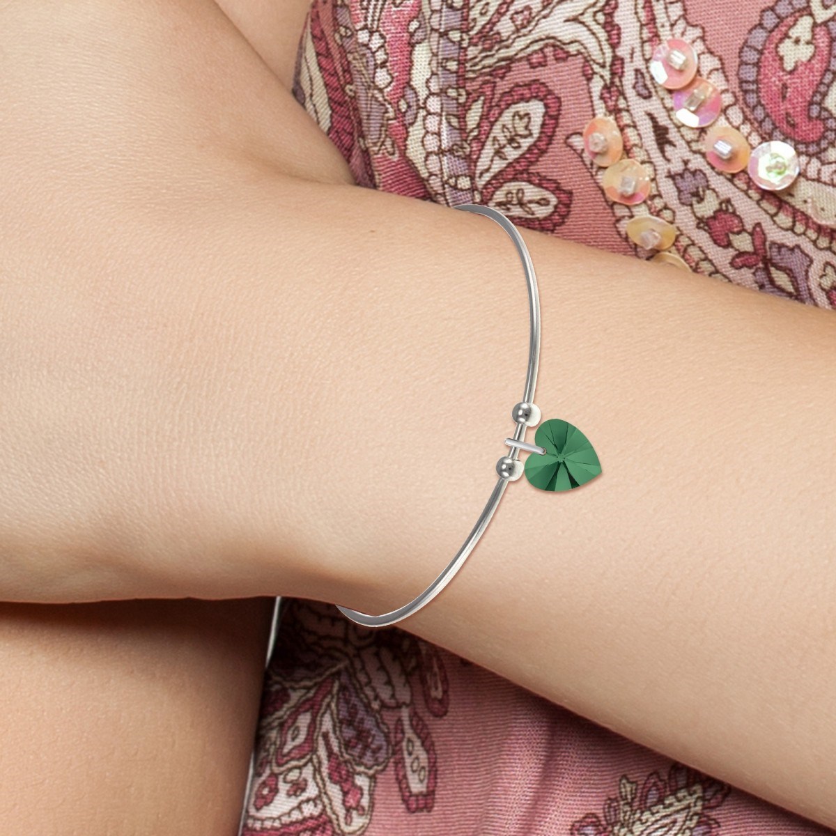 Bracelet coeur SC Crystal orné d'un cristal scintillants