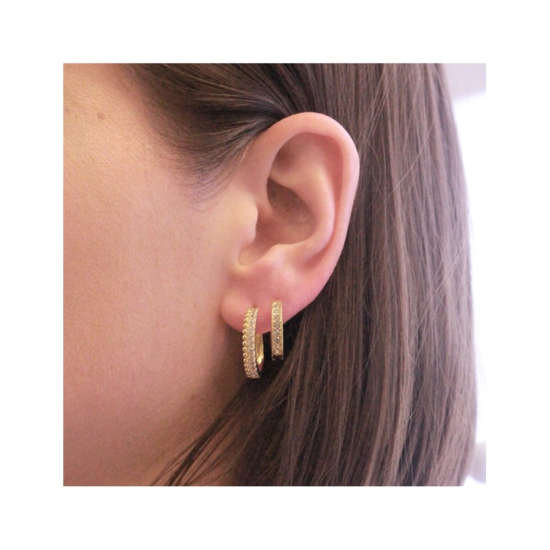 Boucles d'oreilles Eclat - Doré et Cristal