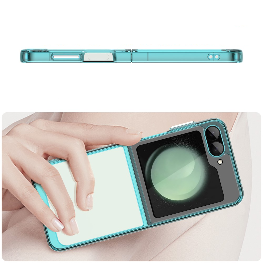 Samsung Galaxy Z Flip7 FE / Z Flip6 Hybrid Hülle TPU Bumper Acryl Rückseite - Hellblau / Transparent