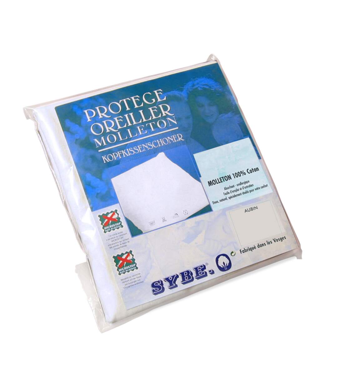 Housse de Protection d'oreiller 60x60 cm coton gratté 2 faces environ 220g/m² AUBIN