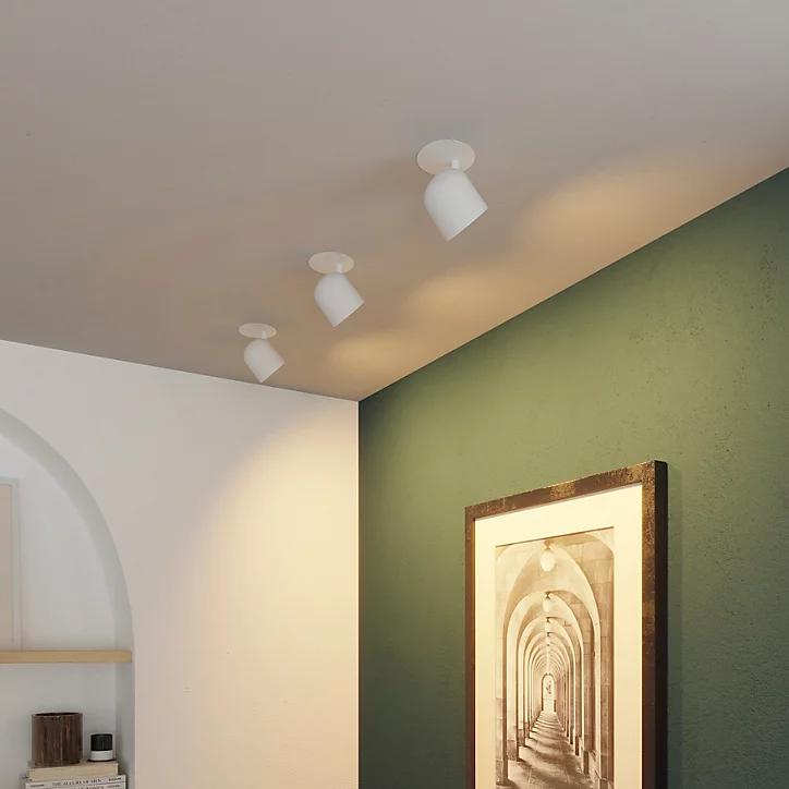 Spot encastrable Fossey GU10 IP20 P.16cmxØ9cmxH.16cmxL.9cmxl.9cm blanc GoodHome