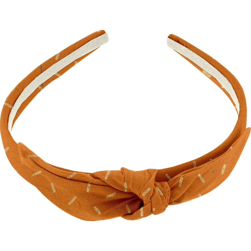 Serre-Tête Noeud Paille Dorée Caramel