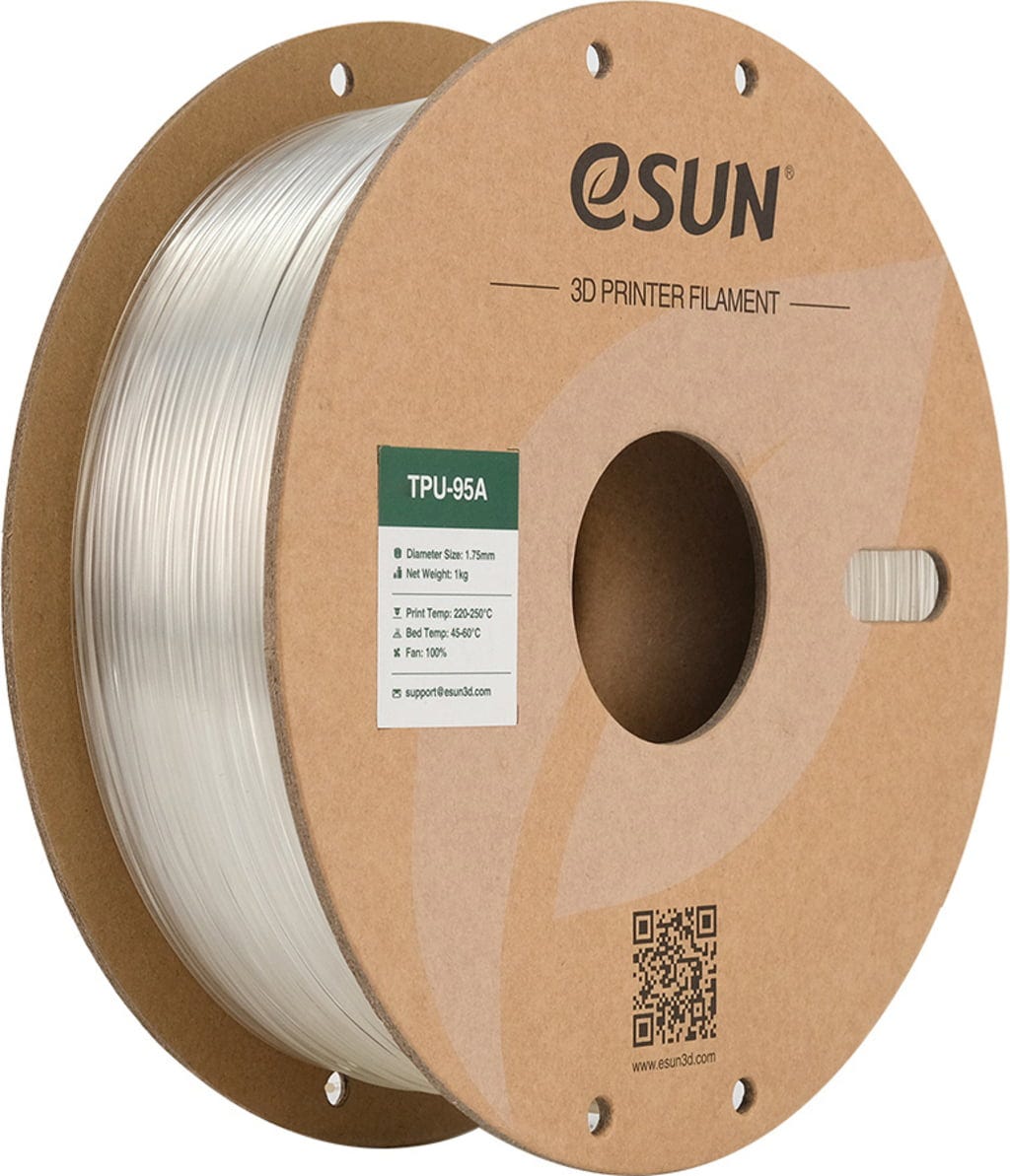 eSUN  TPU-95A Clear, 1,75 mm / 1000 g    Robustes Filament mit ausgezeichneter Elastizität