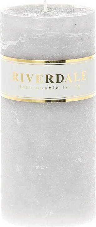 Riverdale stompkaars Pillar grijs 60 uur D 7 H 14 cm