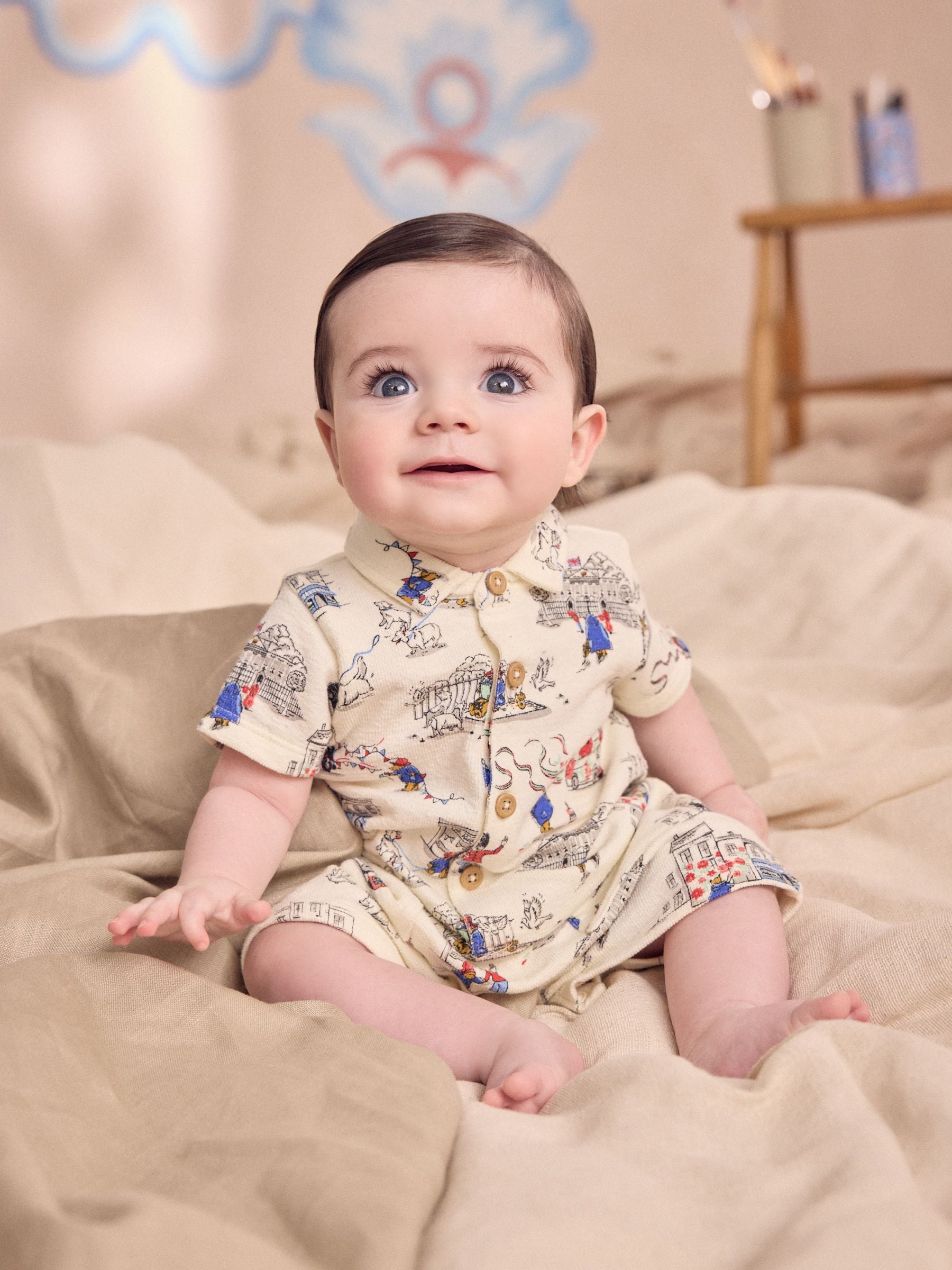 Paddington Bear Baby met kraagje - 100% katoenen Cath Kidston rompertje