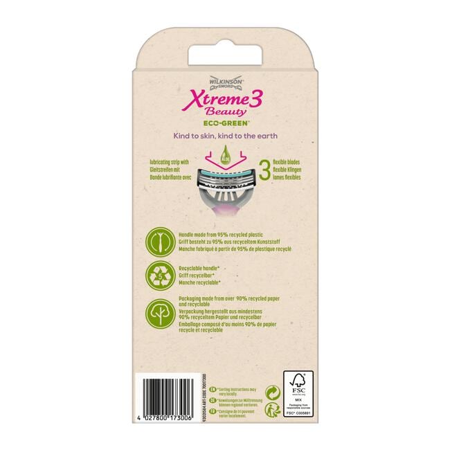 Wilkinson Sword Xtreme3 Eco Beauty Wegwerpmesjes 4 stuks