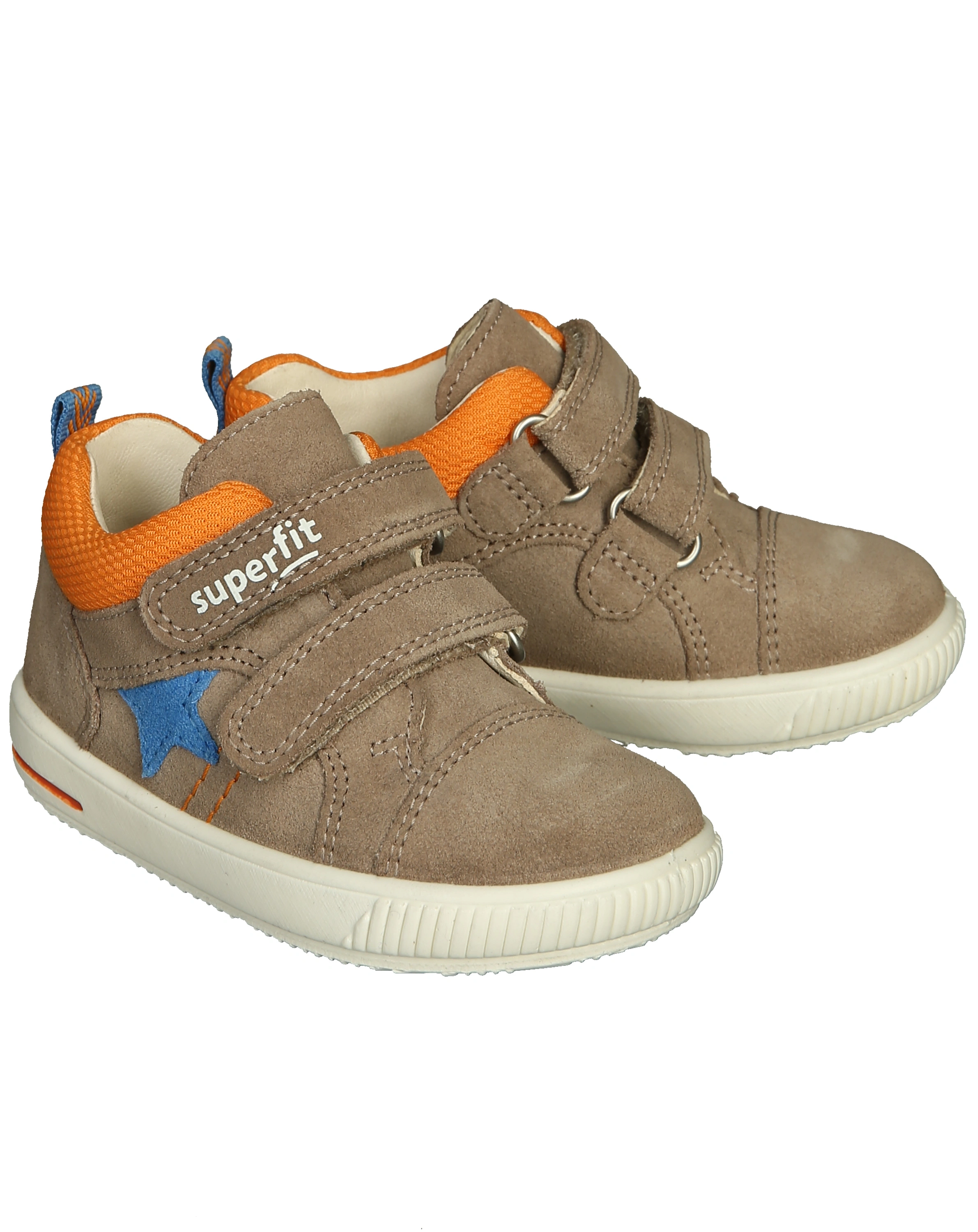 Klett-Ledersneaker MOPPY in beige/orange