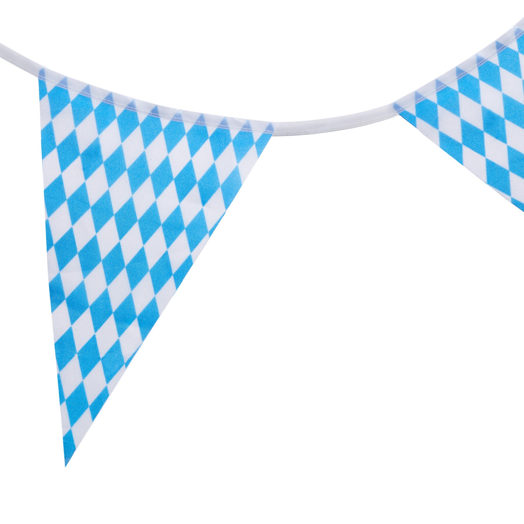 tectake® Wimpelkette mit Rautenmuster blau-weiß