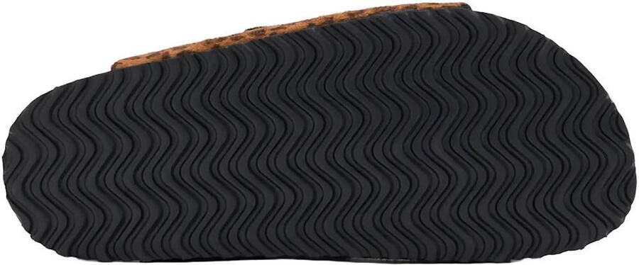 Graceland slippers met panterprint bruin