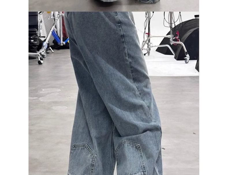 Vhancy - High Rise Washed Panel Wide Leg Jeans