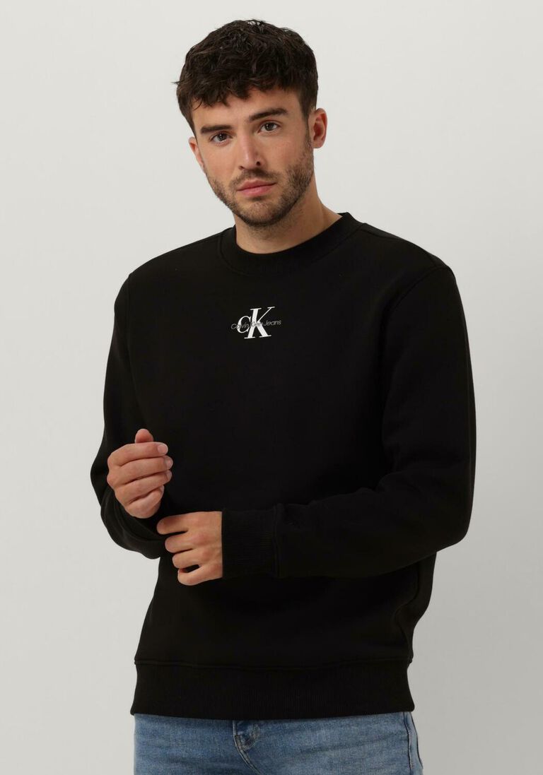 CALVIN KLEIN zwarte calvin klein trui monologo crew neck