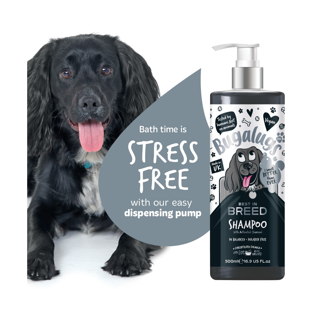 Bugalugs Charcoal Citrus – Aktivkohle-Hundeshampoo mit erfrischendem Zitrusduft
