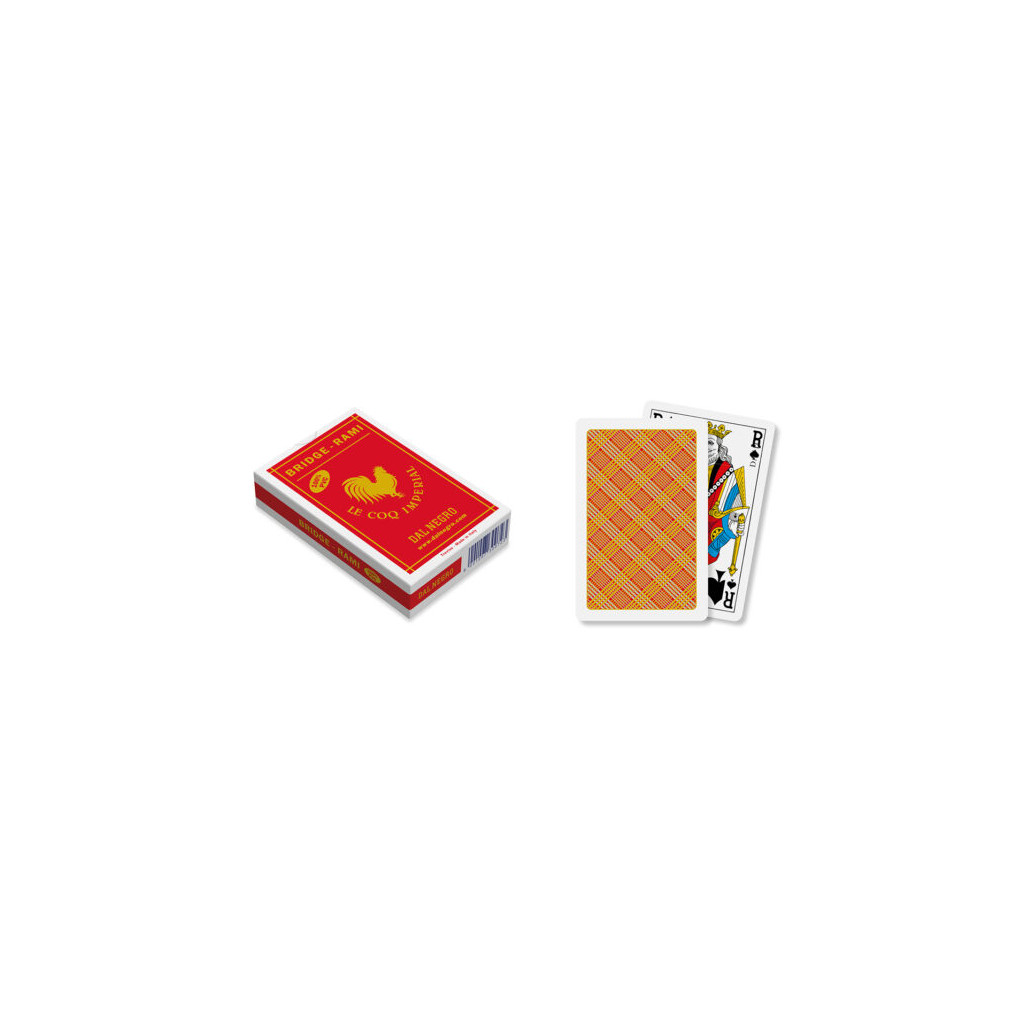 Cartes Bridge-Rami 100% PVC - Rouge - Le Coq Imperial