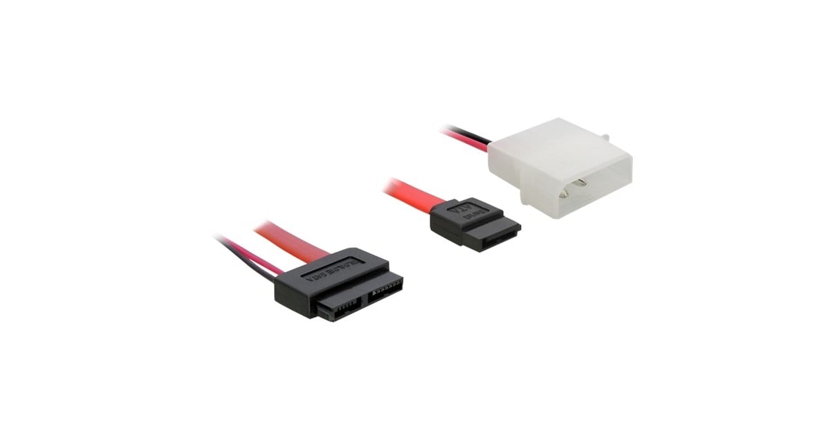 DeLOCKSATA Slimline All-in-One Kabel adapter  (Rood/zwart, 84390)