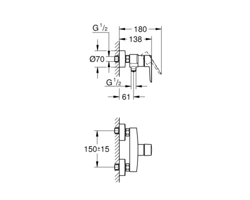 Grohe Quickfix douchekraan START 2021 chroom 32279002