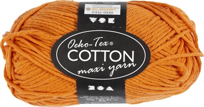 Bomuldsgarn - Nr. 8/8 - Orange - L 80-85 M - 50 G