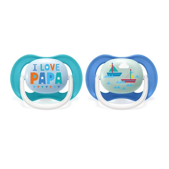 Lot 2 sucettes ultra air   I love papa et bateaux        6-18 mois   de               Philips AVENT
