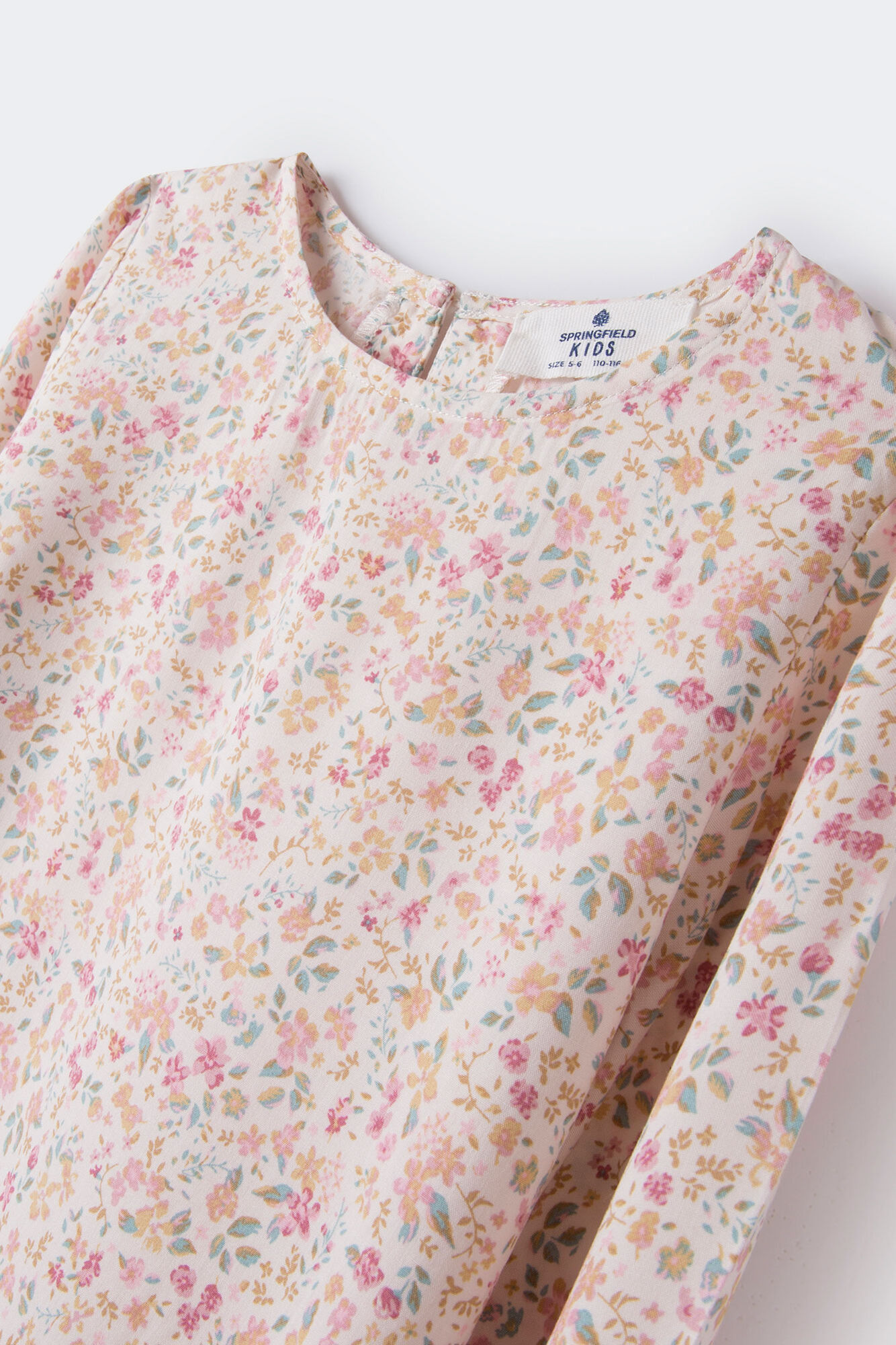 Vestido floral bege para meninas