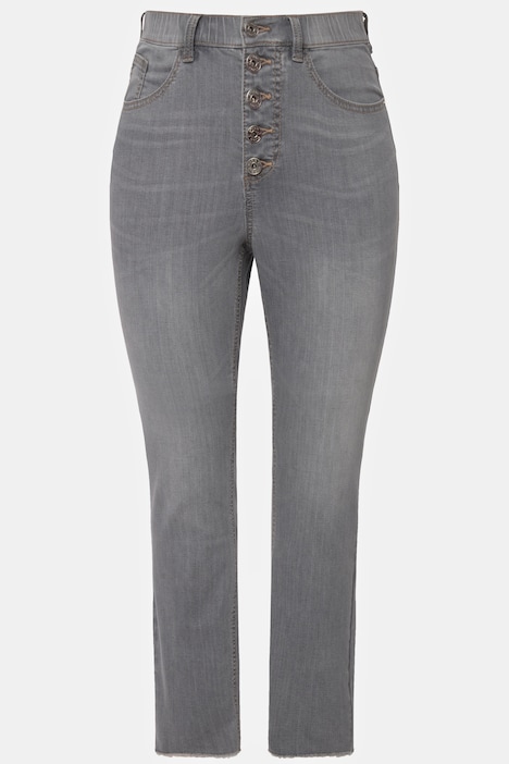 Skinny Jeans, schmales Bein, 5-Pocket, High-Waist, Knopfleiste