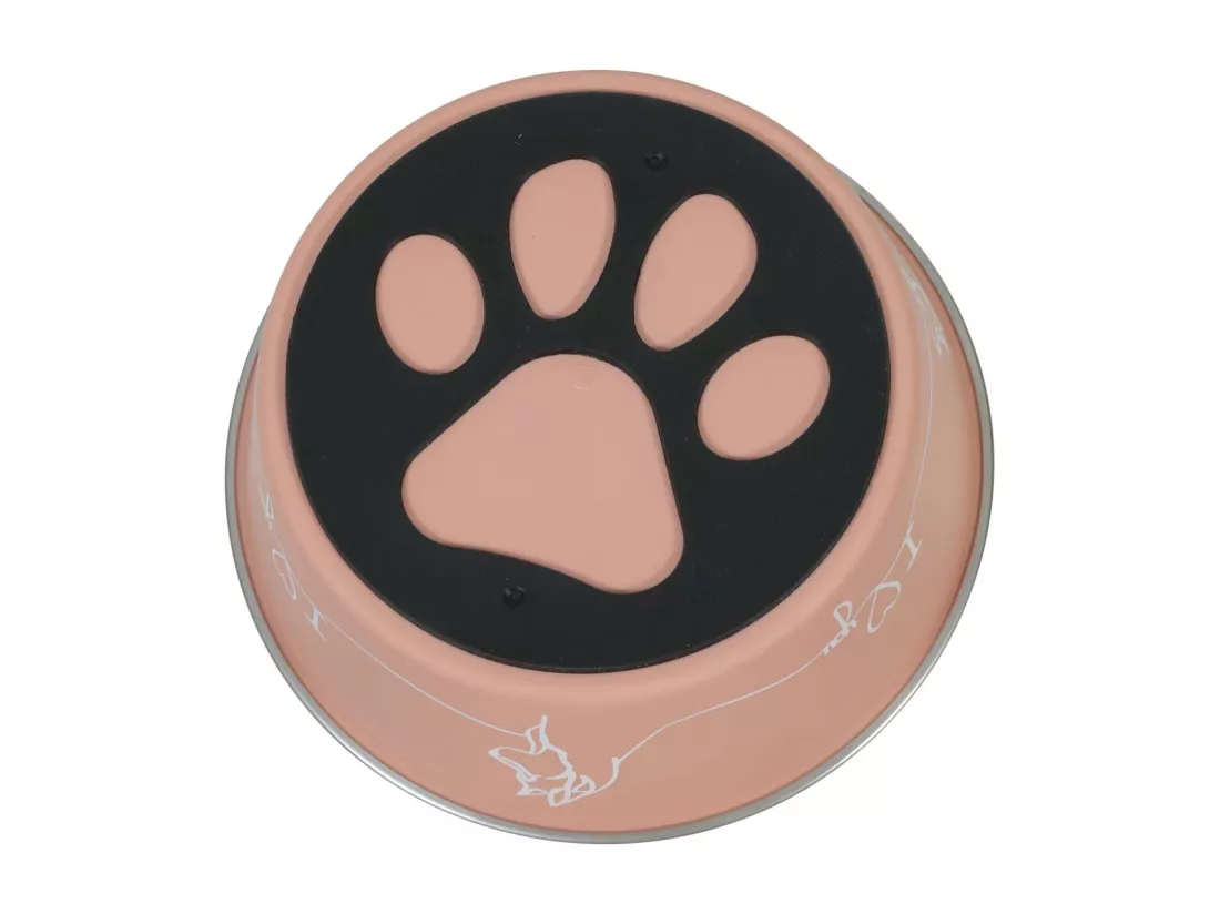 Ecuelle antidérapante rose pour chiens Love dog 1200 ml
