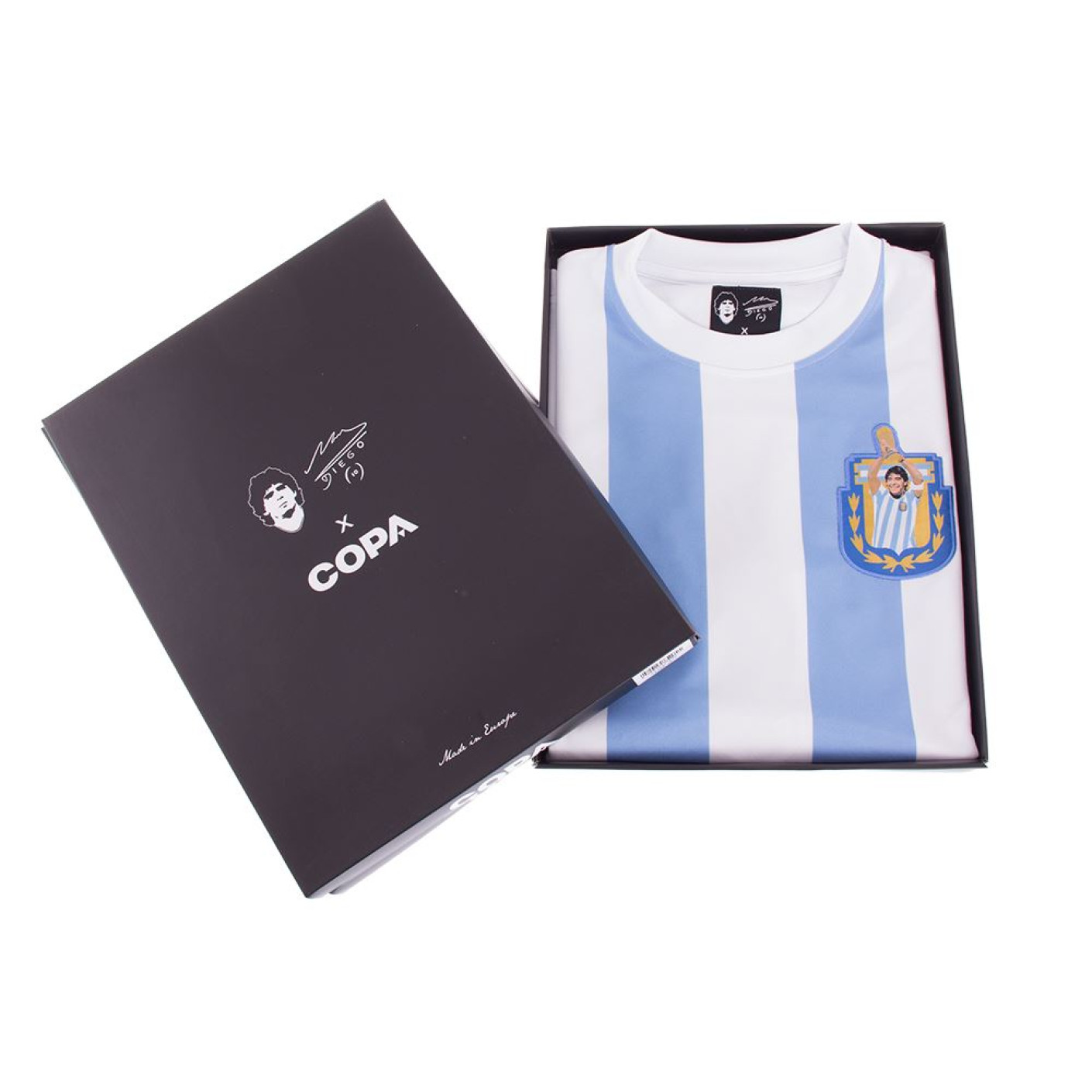 COPA Maradona X Argentina 1986 Retro Voetbalshirt Lichtblauw Wit