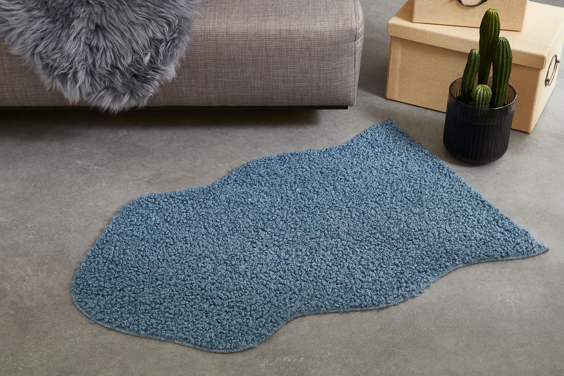 my home Fellteppich »Lapua« fellförmig 25 mm Höhe Uni Farben, weich & flauschig, ideal im Wohnzimmer & Schlafzimmer
