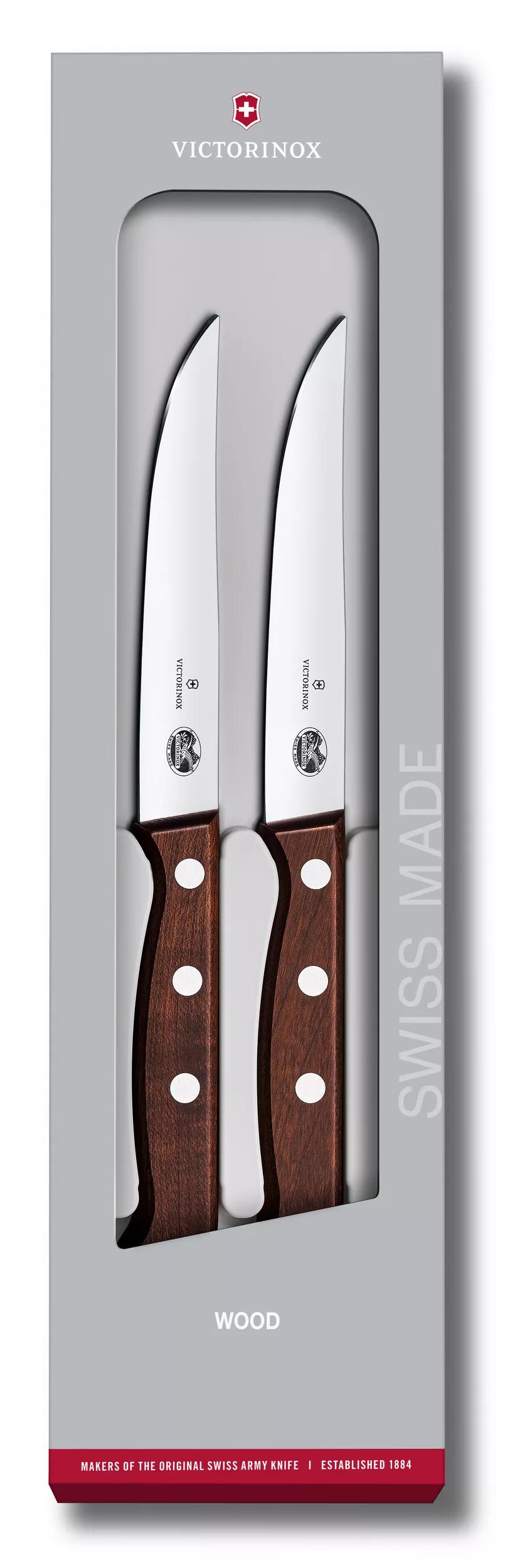 Wood Steakmesser-Set, 2-teilig-Modifiziertes Ahornholz