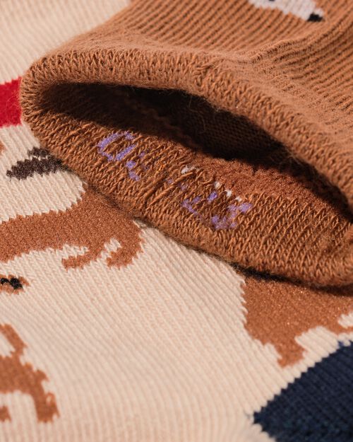 chaussettes en coton teckel - 5 paires marron