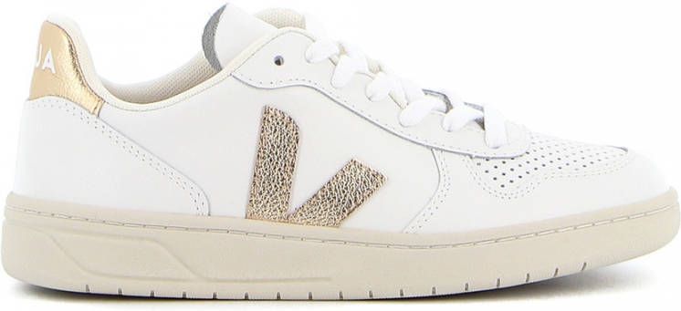 Veja V-10 Chromefree Leather Sneakers Wit Platine Vx0502935 White
