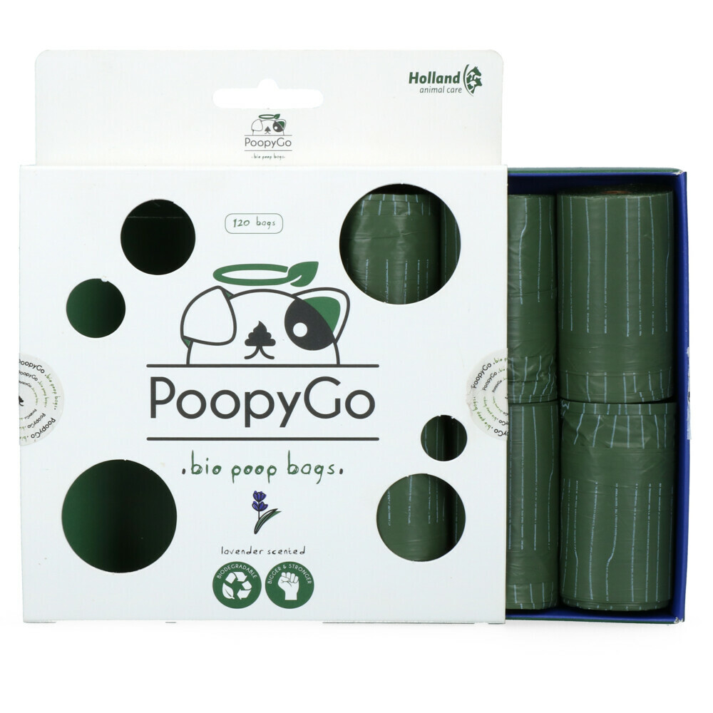 PoopyGo Eco Friendly Poepzakjes met Lavendelgeur8 x 15 zakjes