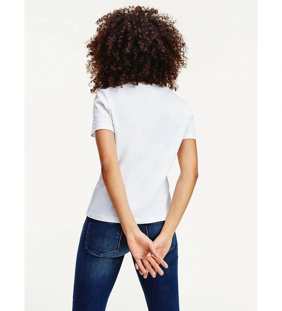 Camiseta Tommy Jeans TJW Regular Jersey com gola C, branca