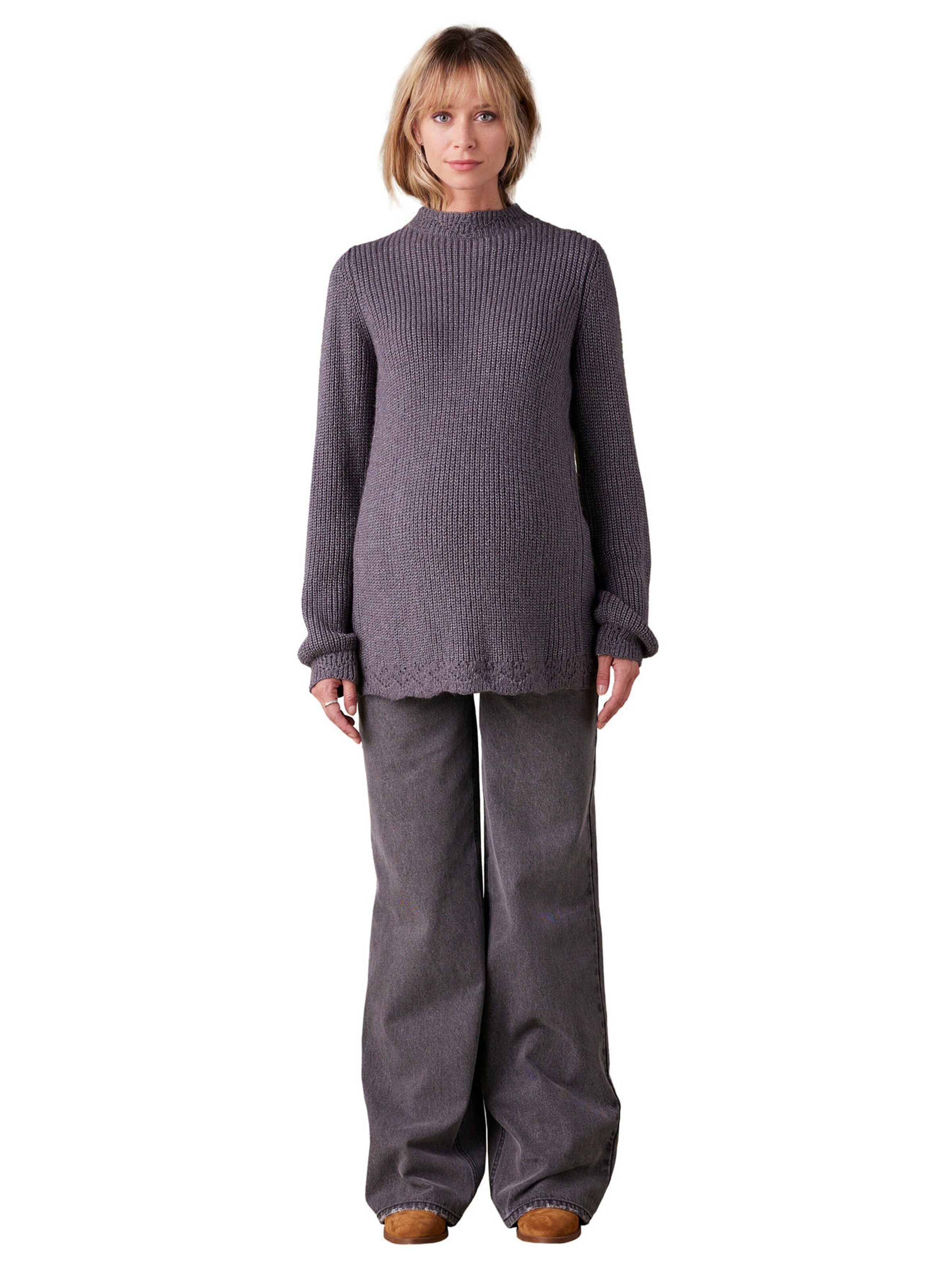 Envie de Fraise Wende-Pullover für Schwangerschaft und Stillzeit anthrazit