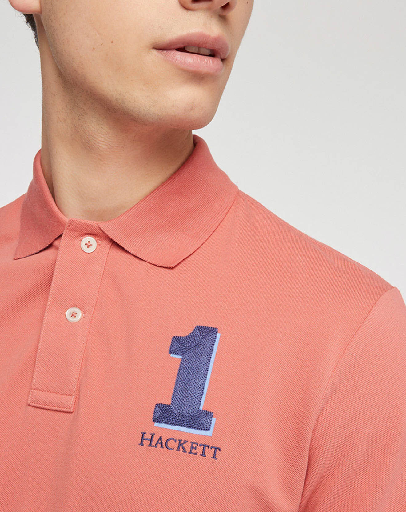Hackett London Polo Numéro 1 saumon