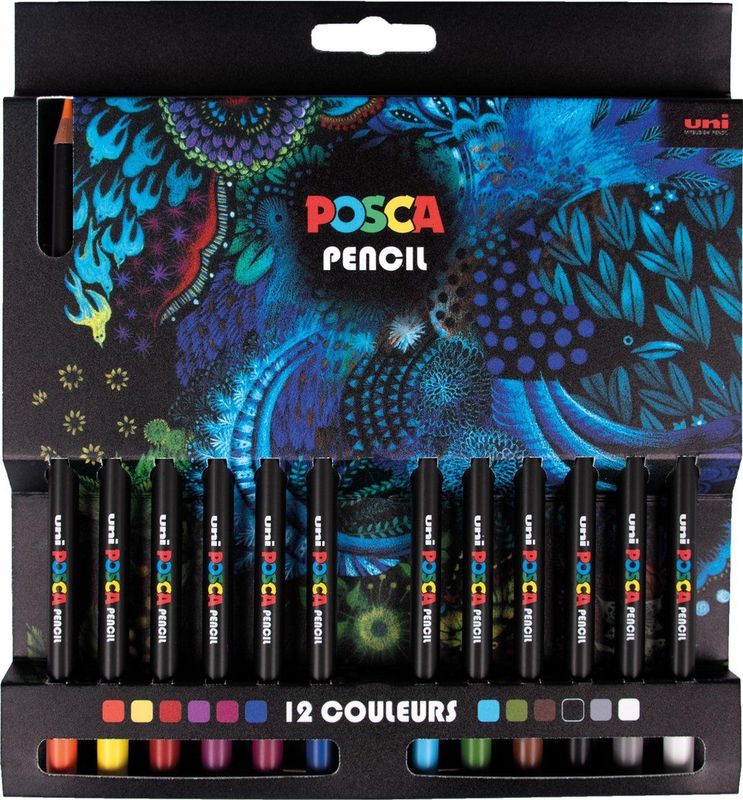 Posca - Kleurpotloden Set - Assorti - 12 Stuks - Hoogwaardige Kleuren