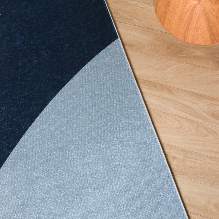 Geometrisch vloerkleed - Swing Circles Blauw/Bruin