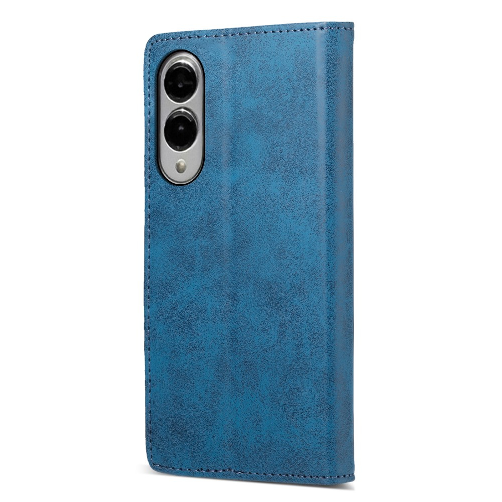 Samsung Galaxy S25 Edge Leder Tasche Flip Wallet Etui mit Kartenfächern (RFID Schutz) - Blau