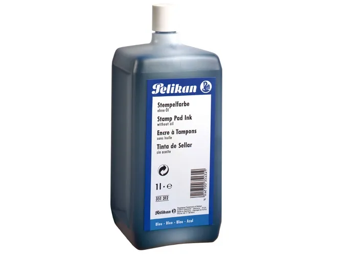 Pelikan stempelfarve uden olie blå 1000 ml med tud