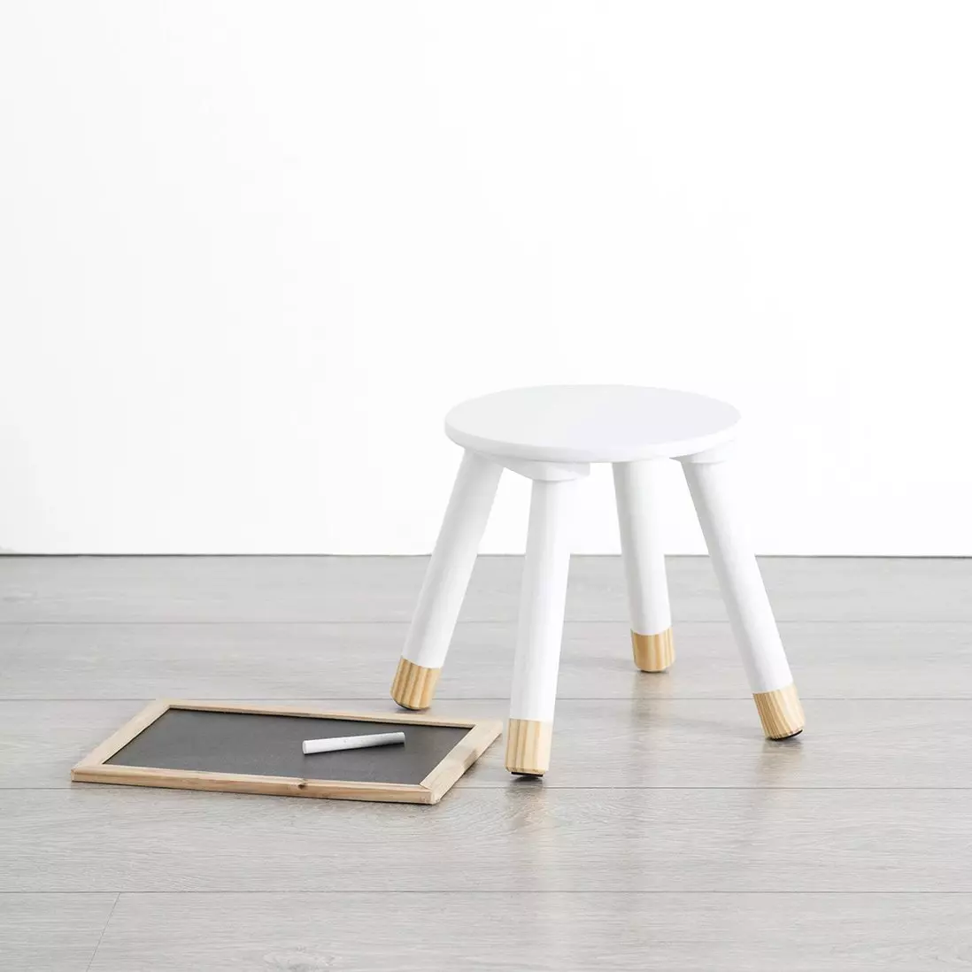 Tabouret enfant bois (H24 cm) Douceur Blanc