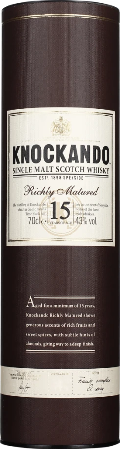 KNOCKANDO 15 YEARS RICHLY MATURED 70CL