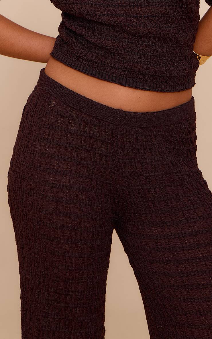 Chocolat Pantalon En Maille Texturée