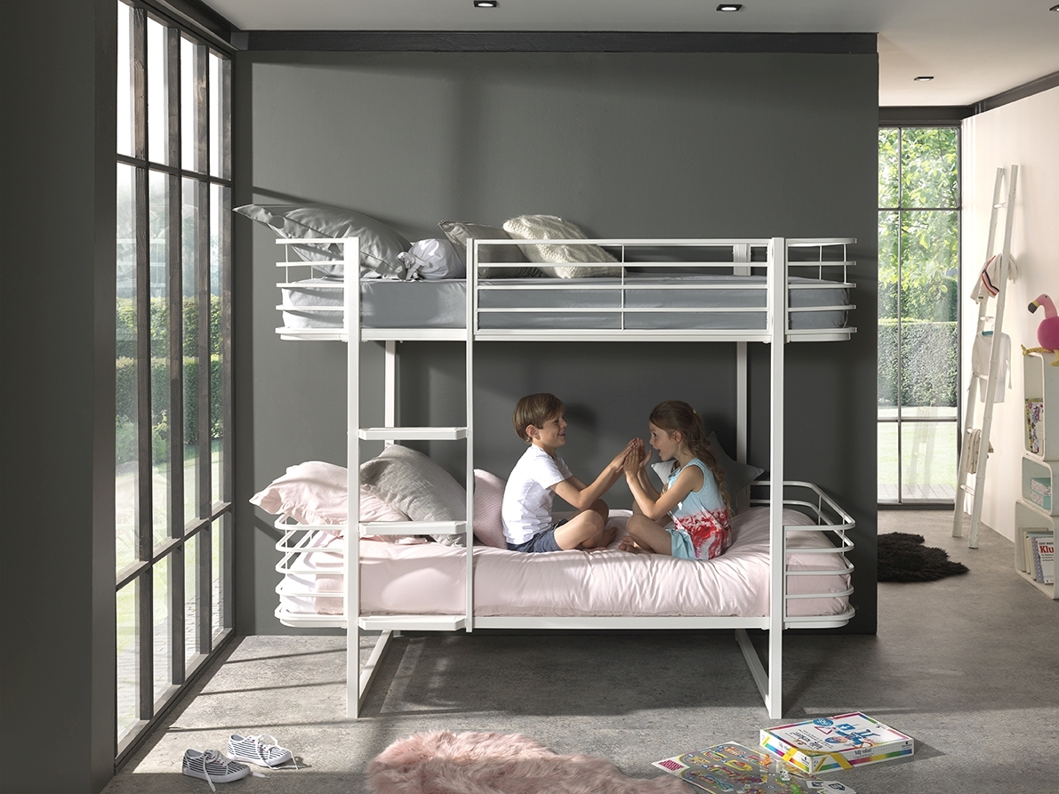 Etagenbett OSCAR - weiß - Metall - 2x 90x200 cm