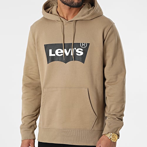 Sweat Capuche Standard Graphic 38424 Beige Foncé