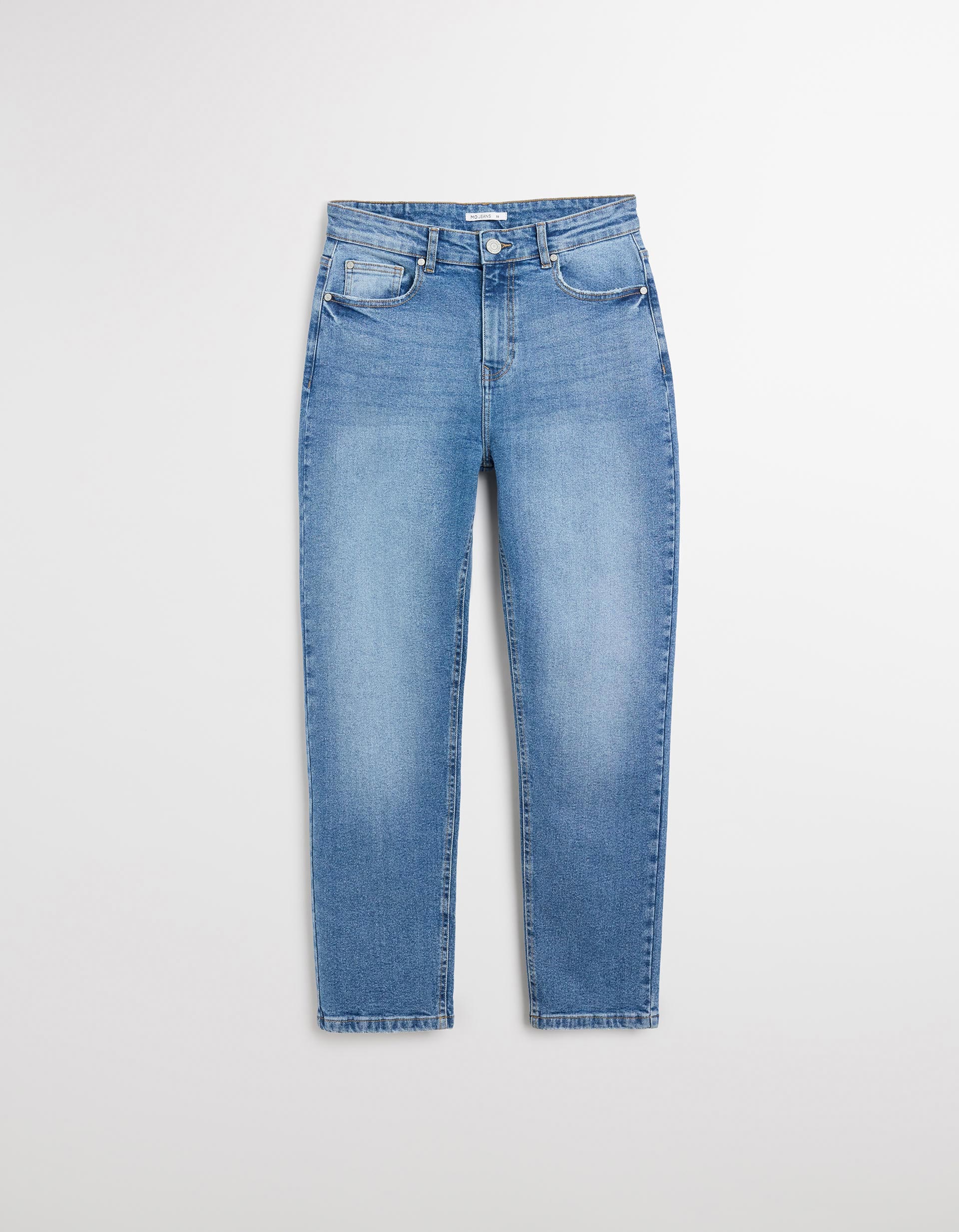 Calças de Ganga 'Tapered Mom Fit', Mulher, Azul