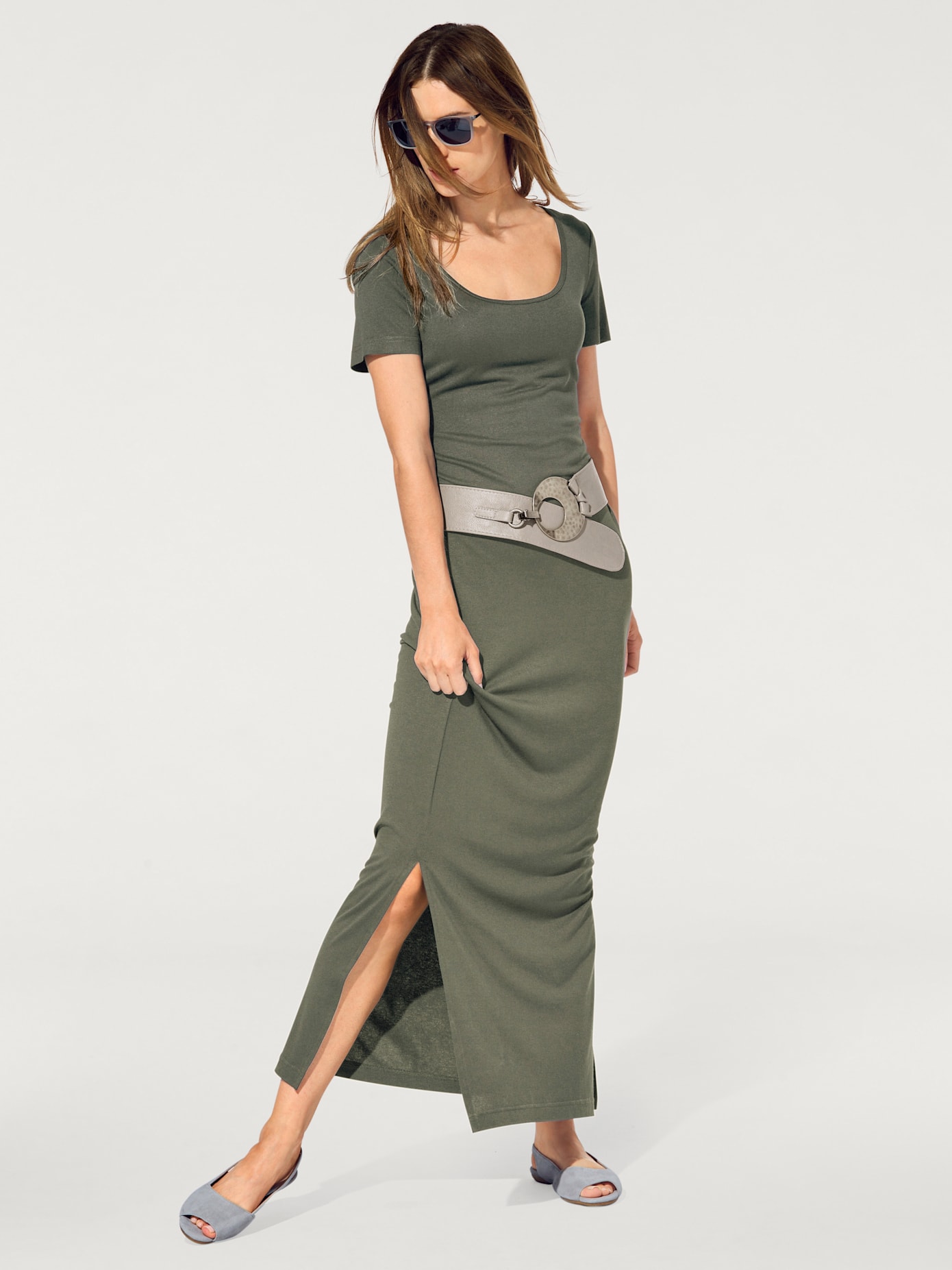 Robe en jersey coupe longue tendance, idéale pour l'été