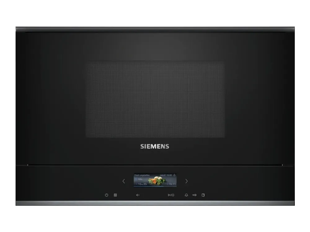 Siemens iQ700 BF722R1B1 - Mikrobølgeovn - til indbygning - 21 liter - 900 W - sort/rustfrit stål