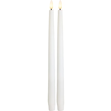 LED stagelys H: 24,5 cm 2-pak - hvid